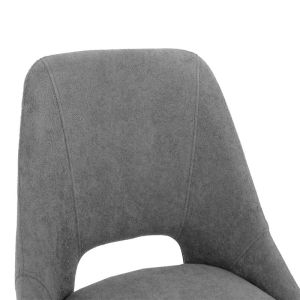Initiate chair, grey boucle with black metal legs, 48x57x85cm