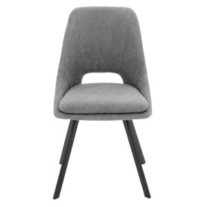Initiate chair, grey boucle with black metal legs, 48x57x85cm