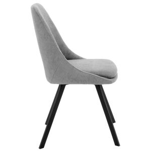 Initiate chair, grey boucle with black metal legs, 48x57x85cm