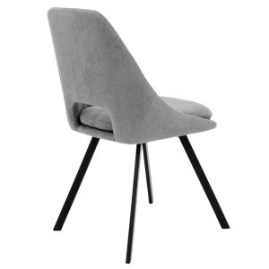 Initiate chair, grey boucle with black metal legs, 48x57x85cm