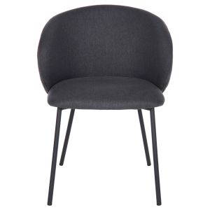 Chair Isiah Hm9615,01 gray textile with black metal legs 56x56x76hcm