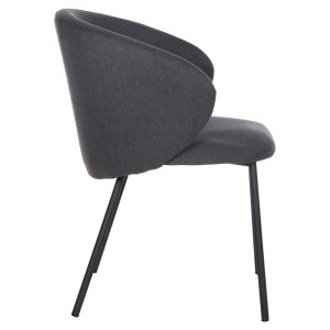 Chair Isiah Hm9615,01 gray textile with black metal legs 56x56x76hcm