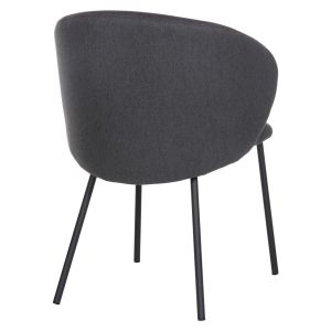 Chair Isiah Hm9615,01 gray textile with black metal legs 56x56x76hcm