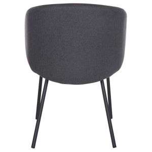 Chair Isiah Hm9615,01 gray textile with black metal legs 56x56x76hcm