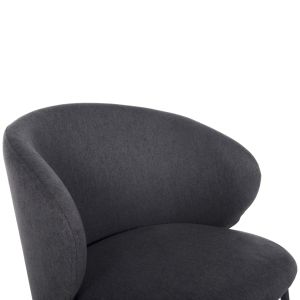 Chair Isiah Hm9615,01 gray textile with black metal legs 56x56x76hcm