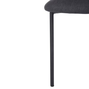 Chair Isiah Hm9615,01 gray textile with black metal legs 56x56x76hcm