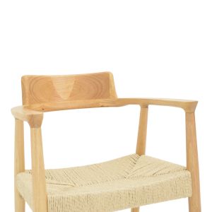 Jojene chair made of rubber wood and rope in a natural shade 58x54x79cm