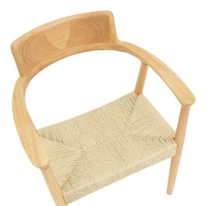 Jojene chair made of rubber wood and rope in a natural shade 58x54x79cm