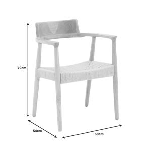Jojene chair made of rubber wood and rope in a natural shade 58x54x79cm