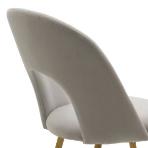 Jonah chair, plush gray color - with natural color legs