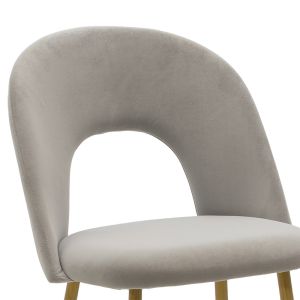 Jonah chair, plush gray color - with natural color legs