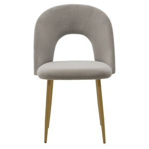 Jonah chair, plush gray color - with natural color legs