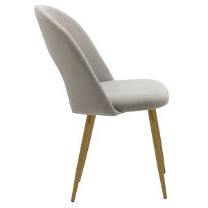 Jonah chair, plush gray color - with natural color legs
