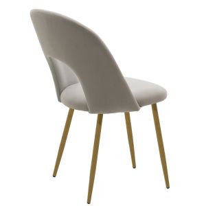 Jonah chair, plush gray color - with natural color legs