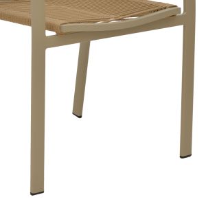Jonian chair champagne color made of aluminum-textile in natural shade 57x63x83cm