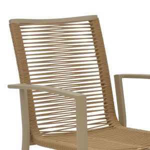 Jonian chair champagne color made of aluminum-textile in natural shade 57x63x83cm