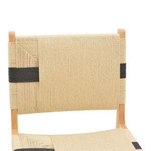 Julien chair made of rubber wood and rope upholstery in natural-black color, 61x54x85cm