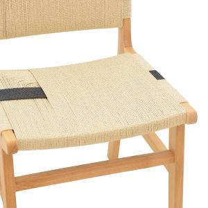 Julien chair made of rubber wood and rope upholstery in natural-black color, 61x54x85cm