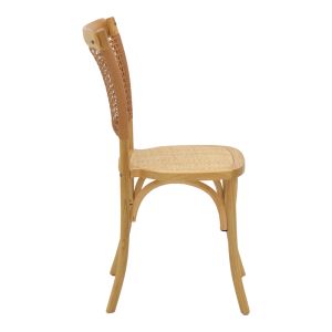 Karley chair natural beech-natural rattan seat 48x52x89cm