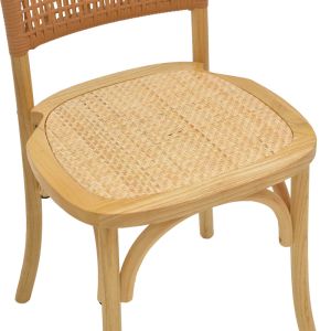 Karley chair natural beech-natural rattan seat 48x52x89cm