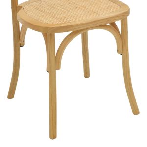 Karley chair natural beech-natural rattan seat 48x52x89cm