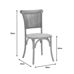 Karley chair natural beech-natural rattan seat 48x52x89cm
