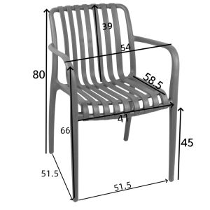 Karmen chair in anthracite color 58.5x54x80cm