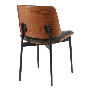 KATHY CHAIR IN WALNUT WOOD WITH GREY FABRIC 51X58X81CM