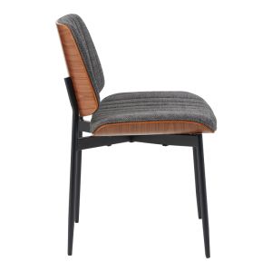 KATHY CHAIR IN WALNUT WOOD WITH GREY FABRIC 51X58X81CM