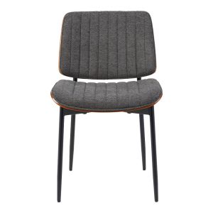 KATHY CHAIR IN WALNUT WOOD WITH GREY FABRIC 51X58X81CM