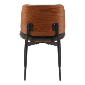 KATHY CHAIR IN WALNUT WOOD WITH GREY FABRIC 51X58X81CM