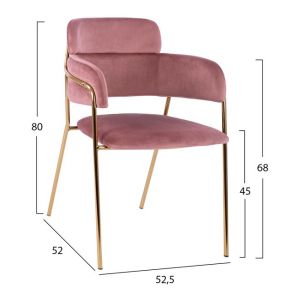 Kelso chair rose ash with gold legs Hm8521,02