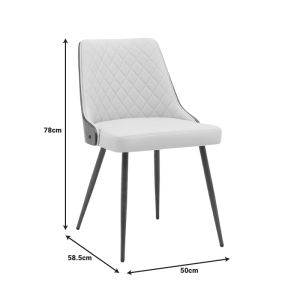 Korome chair beige pu-walnut metal legs 50x58.5x78cm