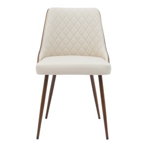Korome chair beige pu-walnut metal legs 50x58.5x78cm