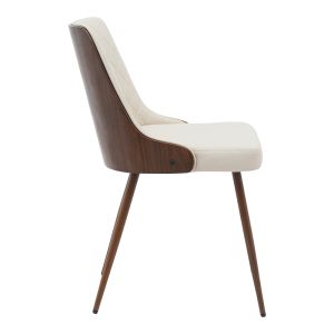 Korome chair beige pu-walnut metal legs 50x58.5x78cm