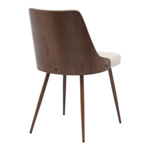 Korome chair beige pu-walnut metal legs 50x58.5x78cm