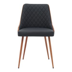 Korome chair black pu-walnut metal legs 50x58.5x78cm