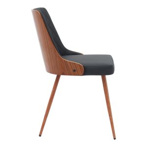 Korome chair black pu-walnut metal legs 50x58.5x78cm