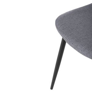 Chair Leonardo Hm00100,26 Gray Fabric Black Metal Legs 42x49,5x89hcm