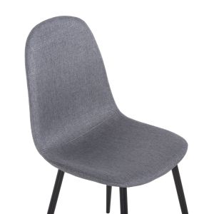 Chair Leonardo Hm00100,26 Gray Fabric Black Metal Legs 42x49,5x89hcm