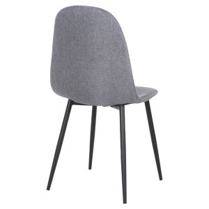 Chair Leonardo Hm00100,26 Gray Fabric Black Metal Legs 42x49,5x89hcm