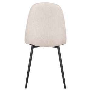 Chair Leonardo Hm00100,27 Beige Fabric Black Metal Legs 42x49,5x89hcm