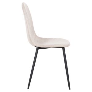 Chair Leonardo Hm00100,27 Beige Fabric Black Metal Legs 42x49,5x89hcm
