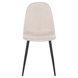 Chair Leonardo Hm00100,27 Beige Fabric Black Metal Legs 42x49,5x89hcm