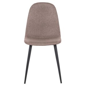 Chair Leonardo Hm00100,28 Dark Beige Fabricblack Metal Legs 42x49,5x89hcm