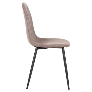 Chair Leonardo Hm00100,28 Dark Beige Fabricblack Metal Legs 42x49,5x89hcm