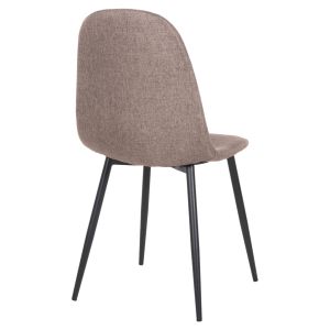 Chair Leonardo Hm00100,28 Dark Beige Fabricblack Metal Legs 42x49,5x89hcm