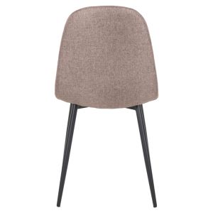 Chair Leonardo Hm00100,28 Dark Beige Fabricblack Metal Legs 42x49,5x89hcm