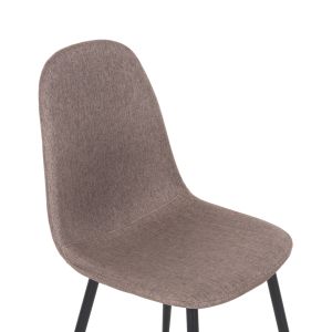Chair Leonardo Hm00100,28 Dark Beige Fabricblack Metal Legs 42x49,5x89hcm