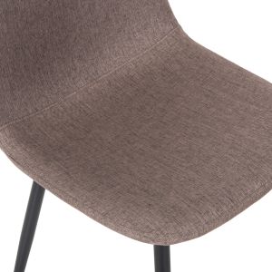 Chair Leonardo Hm00100,28 Dark Beige Fabricblack Metal Legs 42x49,5x89hcm
